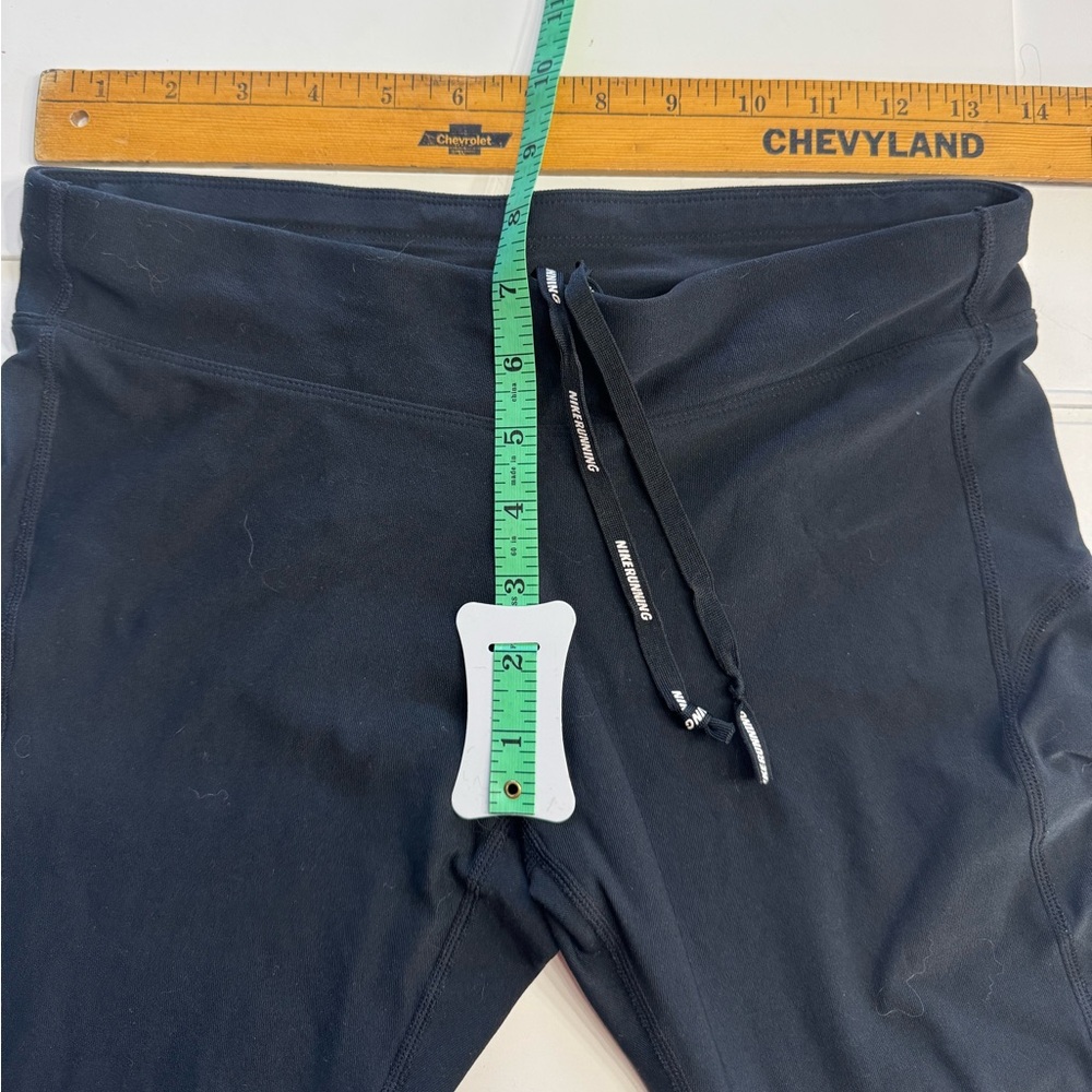 NIike Dri Fit Running Black Crop Pants Leggings Size Medium M - Picture 3 of 4